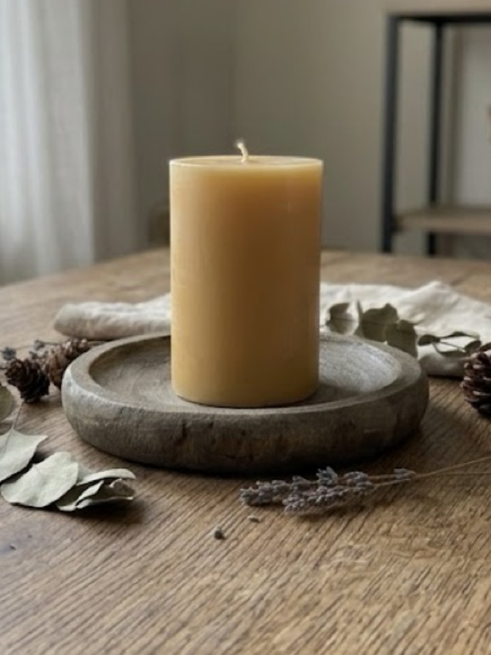Wabi-Sabi Boho Rustic Wood Candle Riser Decorative Catchall Dish Trinket Dish